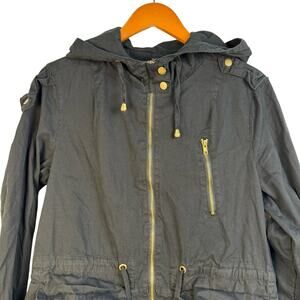 Fashion Nova Utility Cotton Field Jacket Women’s Size Large Drawstring Hooded